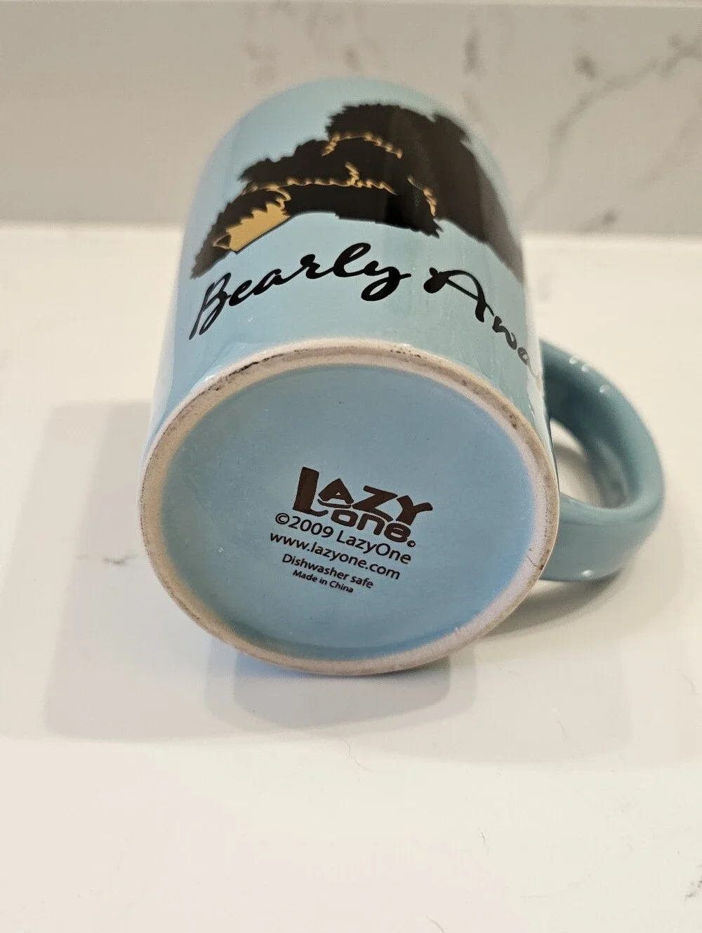 Lazy One Bearly Awake Blue Ceramic Mug